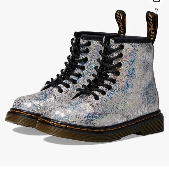 Silver Glitter Boots Silver Doc Martens Kids Martens Shoes Dr